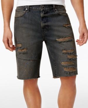 Lrg Men's Stroker Cutoff Destroyed Denim Cotton Shorts