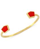 Vince Camuto Gold-tone Stone Open Cuff Bracelet