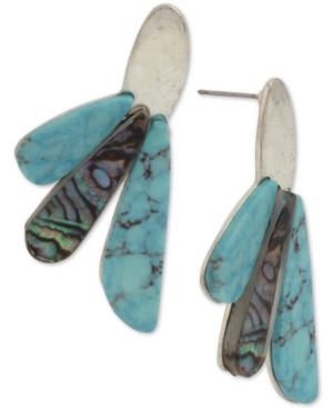 Robert Lee Morris Soho Silver-tone Multi-stone Drop Earrings