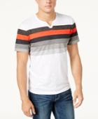 Inc International Concepts Men's Striped Split-neck T-shirt, Created For Macy's