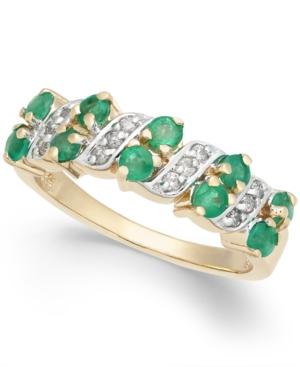 Emerald (3/4 Ct. T.w.) & Diamond (1/8 Ct. T.w.) Ring In 14k Gold