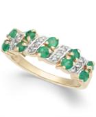 Emerald (3/4 Ct. T.w.) & Diamond (1/8 Ct. T.w.) Ring In 14k Gold