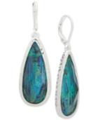 Lonna & Lilly Silver-tone Abalone Stone Drop Earrings