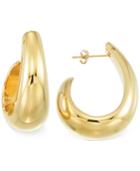 Signature Gold J-hoop Earrings In 14k Gold Over Resin