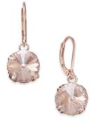Anne Klein Rose Gold-tone Colored Stone Drop Earrings
