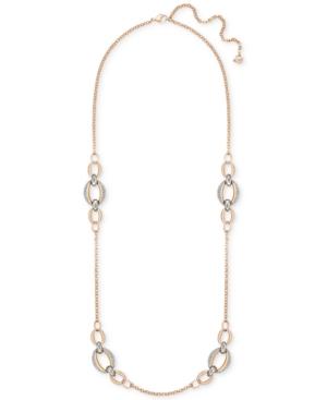 Swarovski Two-tone Pave Link Detail Necklace