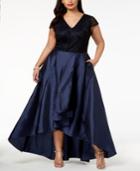 Adrianna Papell Plus Size Embellished High-low Gown