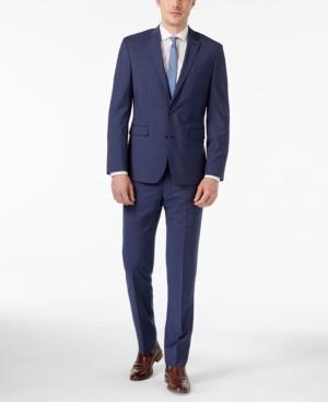 Vince Camuto Men's Slim-fit Blue Striped Suit