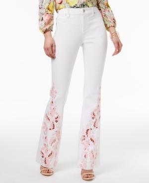 Inc International Concepts Embroidered Curvy Flare-leg Jeans, Only At Macy's