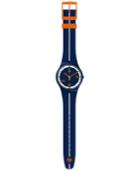 Swatch Unisex Swiss Center Court Blue And White Silicone Strap Watch 42mm Suoz221