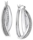 Diamond Glitter Hoop Earrings (1/4 Ct. T.w.) In Sterling Silver