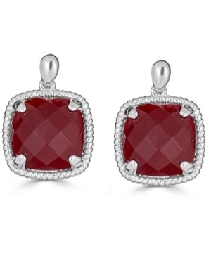 Red Agate Twist Drop Earrings In Sterling Silver