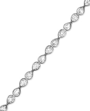 Swarovski Bracelet, Rhodium-plated Teardrop Crystal Tennis Bracelet