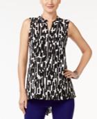 Alfani Zip-up Blouse, Only At Macy's