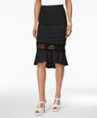 Thalia Sodi Crochet-illusion Trumpet Skirt, Created For Macy's