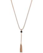 Vince Camuto Gold-tone Stone And Tassel Lariat Necklace