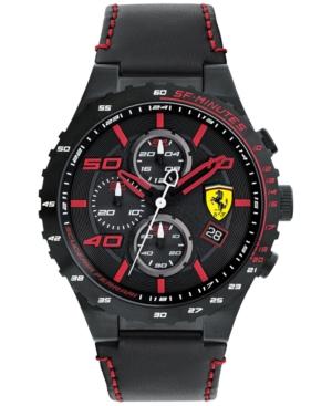 Ferrari Men's Chronograph Speciale Evo Chrono Black Leather Strap Watch 45mm 0830363