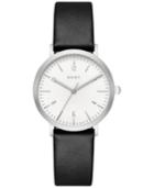 Dkny Women's Dress Black Leather Strap Watch 36mm, Created For Macy's