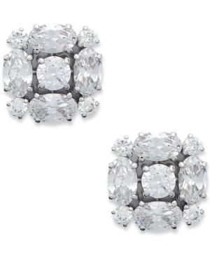 Eliot Danori Earrings, Rhodium-plated Cubic Zirconia Square Earrings (2-3/4 Ct. T.w.)