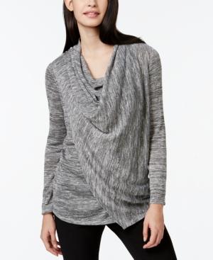 Alfani Draped Hardware Marled Cardigan, Only At Macy's