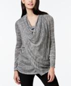 Alfani Draped Hardware Marled Cardigan, Only At Macy's