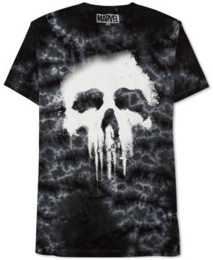 Jem Men's Marvel Punisher Tie-dyed Halftone Graphic-print T-shirt