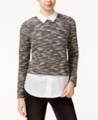 Maison Jules Contrast Sweater Shirt, Only At Macy's