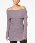 Ultra Flirt Juniors' Off-the-shoulder Tunic Sweater