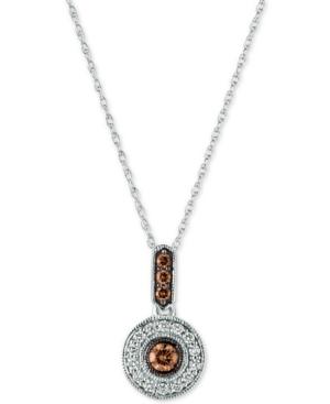 Le Vian Chocolatier Diamond Disc Pendant Necklace (1/4 Ct. T.w.) In 14k White Gold
