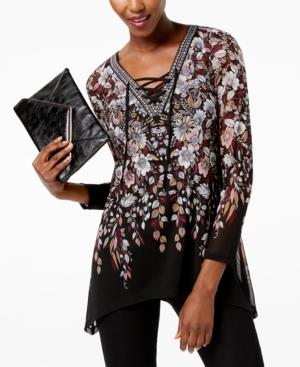 Inc International Concepts Lace-up Tunic, Created For Macy's