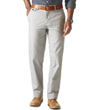 Dockers D2 Straight Fit Field Khaki Striped Flat Front Pants