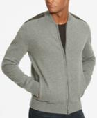 Kenneth Cole New York Men's Faux-leather Trim Sweater-jacket