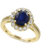Royale Bleu By Effy Sapphire (1-9/10 Ct. T.w.) And Diamond (5/8 Ct. T.w.) Ring In 14k Gold