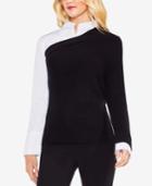 Vince Camuto Layered-look Mixed-media Sweater