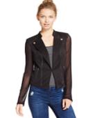Material Girl Juniors' Illusion Diamond-embossed Moto Jacket, Only At Macy's