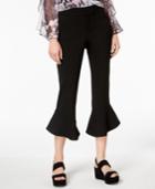 Bar Iii Ruffled-hem Cropped Pants, Created For Macy's