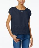 Maison Jules Crocheted-trim Top, Only At Macy's
