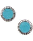 Judith Jack Silver-tone Abalone And Crystal Stud Earrings