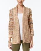 Alfred Dunner Cactus Ranch Collection Space-dyed Open-front Cardigan
