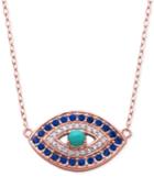 Giani Bernini Cubic Zirconia & Manufactured Turquoise Evil-eye Pendant Necklace, Only At Macy's
