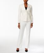 Le Suit Tonal Tweed Pantsuit