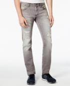 Armani Exchange Men's Gray Wash Distressed Slim-fit Jeans