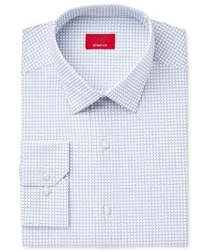 Alfani Men's Slim-fit Stretch Blue Bubble Dress Shirt, Only At Macy's