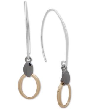 Nine West Tri-tone Oval Threader Earrings
