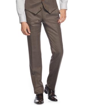 Bar Iii Olive Multi-check Slim-fit Pants, Only At Macy's