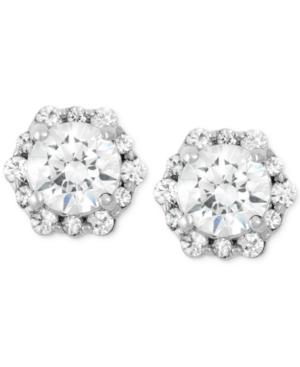 Diamond Cluster Stud Earrings (1/2 Ct. T.w.) In 14k White Gold