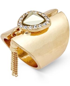 Thalia Sodi Gold-tone Stone, Crystal And Fringe Statement Ring, Created For Macy's