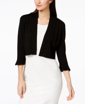 Calvin Klein Bell-sleeve Crochet-contrast Shrug