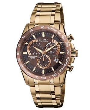 Citizen Watch, Men's Eco-drive Perpetual Chrono A-t Rose Gold-tone Stainless Steel Bracelet 42mm At4106-52x