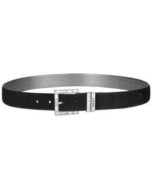 Dkny Rhinestone-buckle Suede Belt, Created For Macy's